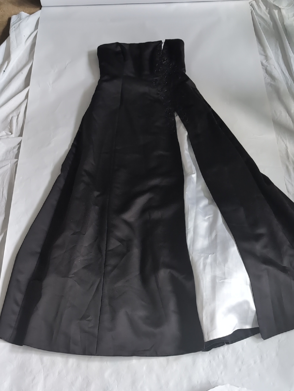 Michaelangelo Black Strapless Evening Gown with Shawl
